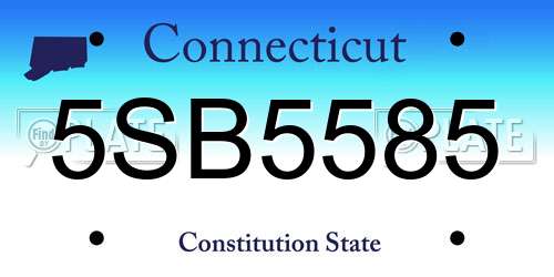 5SB5585 Connecticut License Plate