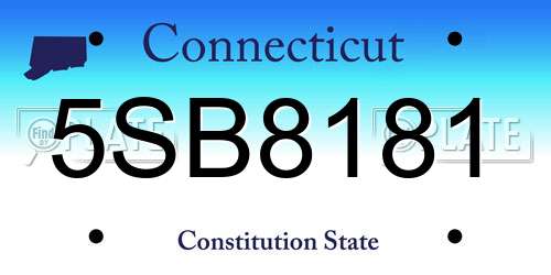 5SB8181 Connecticut License Plate
