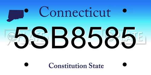 5SB8585 Connecticut License Plate