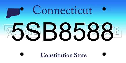 5SB8588 Connecticut License Plate