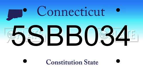 5SBB034 Connecticut License Plate