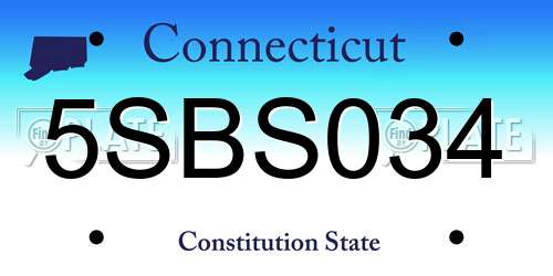 5SBS034 Connecticut License Plate
