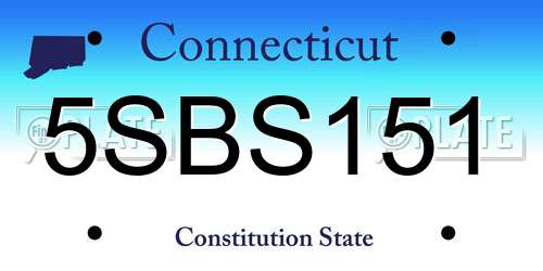 5SBS151 Connecticut License Plate