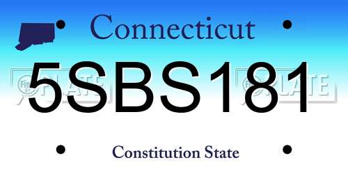 5SBS181 Connecticut License Plate