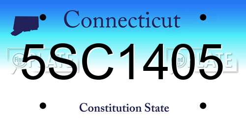 5SC1405 Connecticut License Plate
