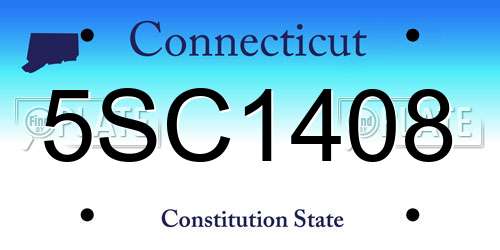 5SC1408 Connecticut License Plate
