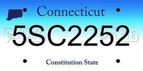 5SC2252 Connecticut License Plate