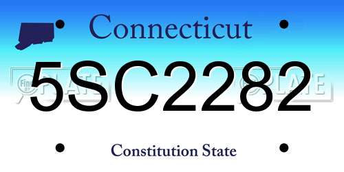 5SC2282 Connecticut License Plate