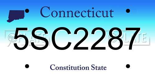 5SC2287 Connecticut License Plate