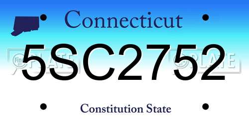 5SC2752 Connecticut License Plate