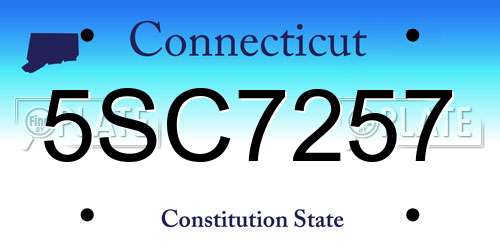 5SC7257 Connecticut License Plate