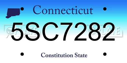 5SC7282 Connecticut License Plate