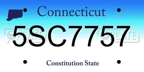 5SC7757 Connecticut License Plate