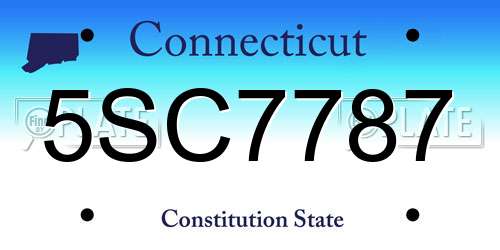 5SC7787 Connecticut License Plate