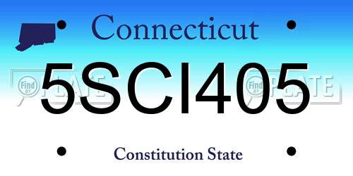5SCI405 Connecticut License Plate