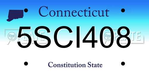5SCI408 Connecticut License Plate
