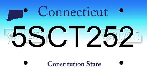 5SCT252 Connecticut License Plate