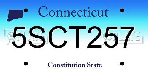 5SCT257 Connecticut License Plate