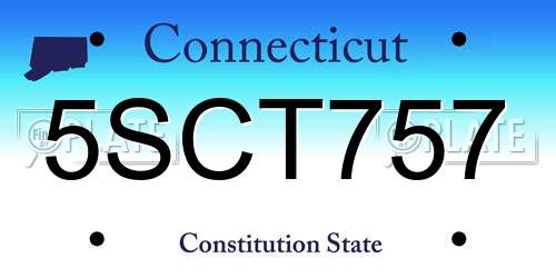 5SCT757 Connecticut License Plate
