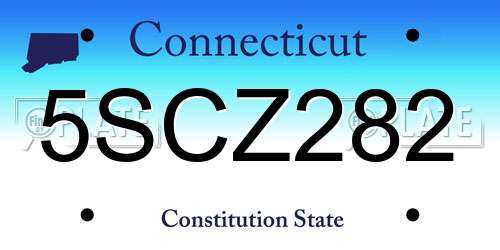 5SCZ282 Connecticut License Plate