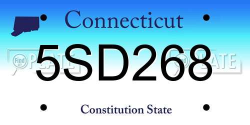 5SD268 Connecticut License Plate
