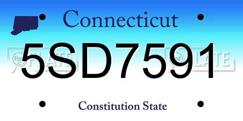 5SD7591 Connecticut License Plate