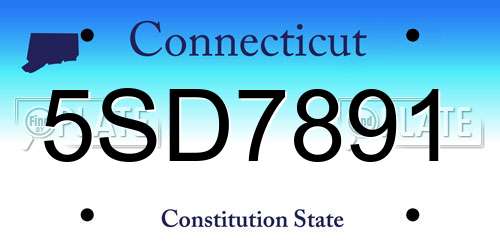 5SD7891 Connecticut License Plate