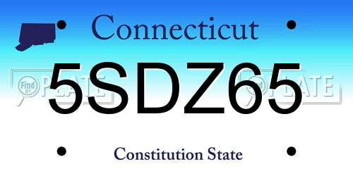 5SDZ65 Connecticut License Plate
