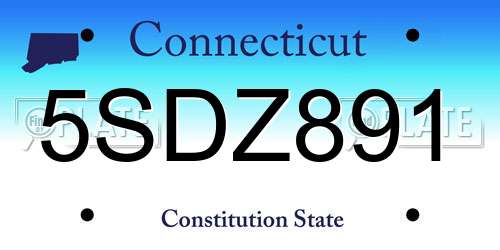 5SDZ891 Connecticut License Plate