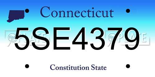 5SE4379 Connecticut License Plate
