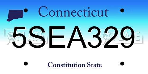 5SEA329 Connecticut License Plate
