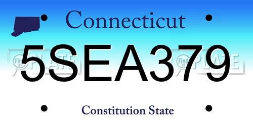 5SEA379 Connecticut License Plate