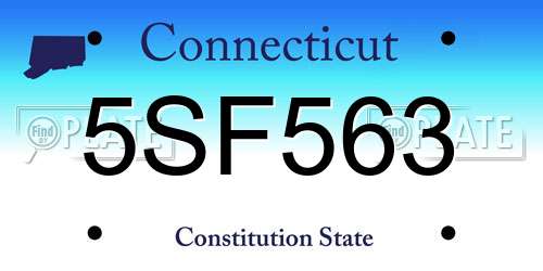 5SF563 Connecticut License Plate
