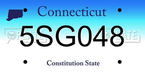 5SG048 Connecticut License Plate