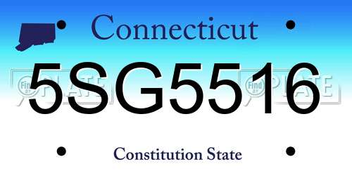 5SG5516 Connecticut License Plate