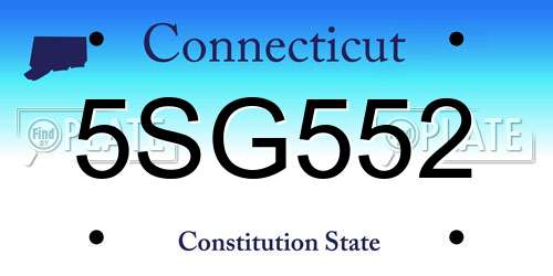 5SG552 Connecticut License Plate