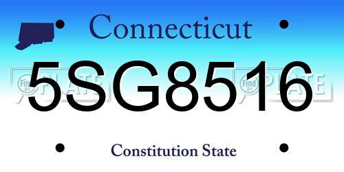 5SG8516 Connecticut License Plate