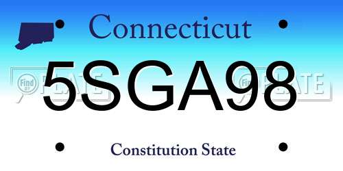 5SGA98 Connecticut License Plate