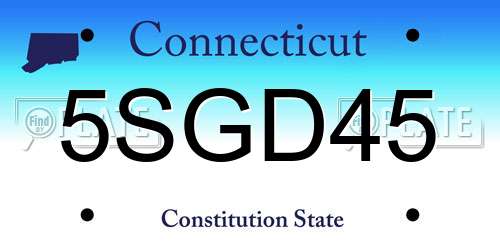 5SGD45 Connecticut License Plate
