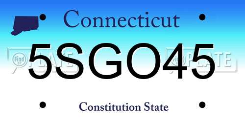 5SGO45 Connecticut License Plate