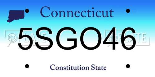 5SGO46 Connecticut License Plate