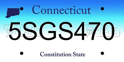 5SGS470 Connecticut License Plate