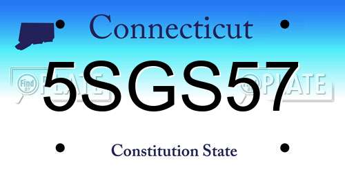 5SGS57 Connecticut License Plate