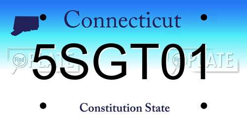 5SGT01 Connecticut License Plate
