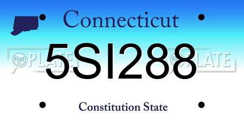 5SI288 Connecticut License Plate