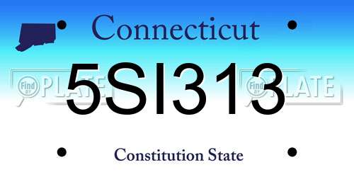 5SI313 Connecticut License Plate