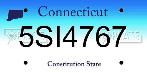 5SI4767 Connecticut License Plate