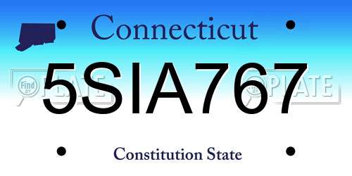 5SIA767 Connecticut License Plate