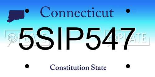 5SIP547 Connecticut License Plate