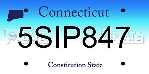 5SIP847 Connecticut License Plate
